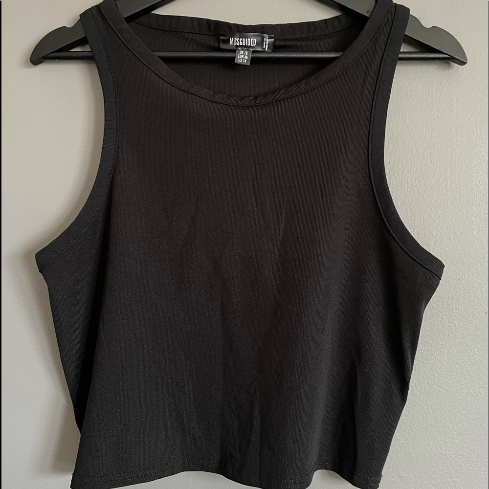 Missguided Black Halter Tank